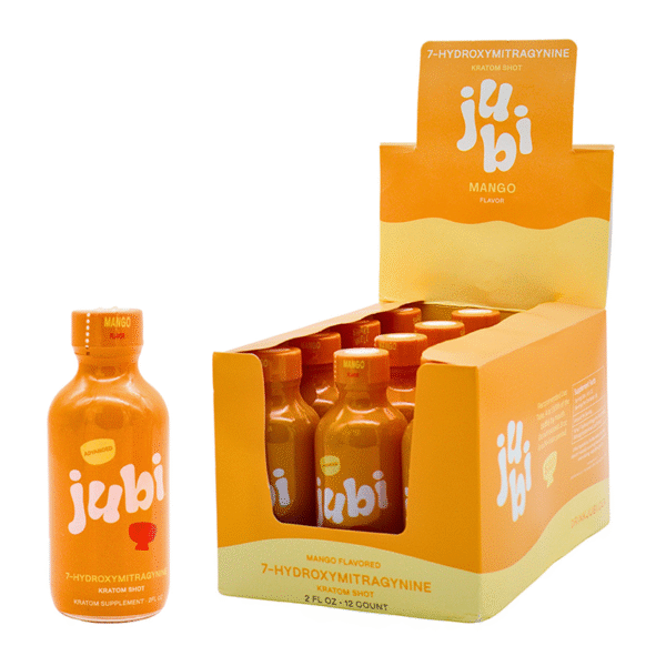 JUBI 7-HYDROXYMITRAGYNINE KRATOM SHOTS 2FL OZ(60ML) BOTTLE - BOX OF 12
