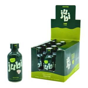 JUBI HERBAL SUPPLEMENT KRATOM SHOTS LIME FLAVORED 2FL OZ(60ML) BOTTLE - BOX OF 12