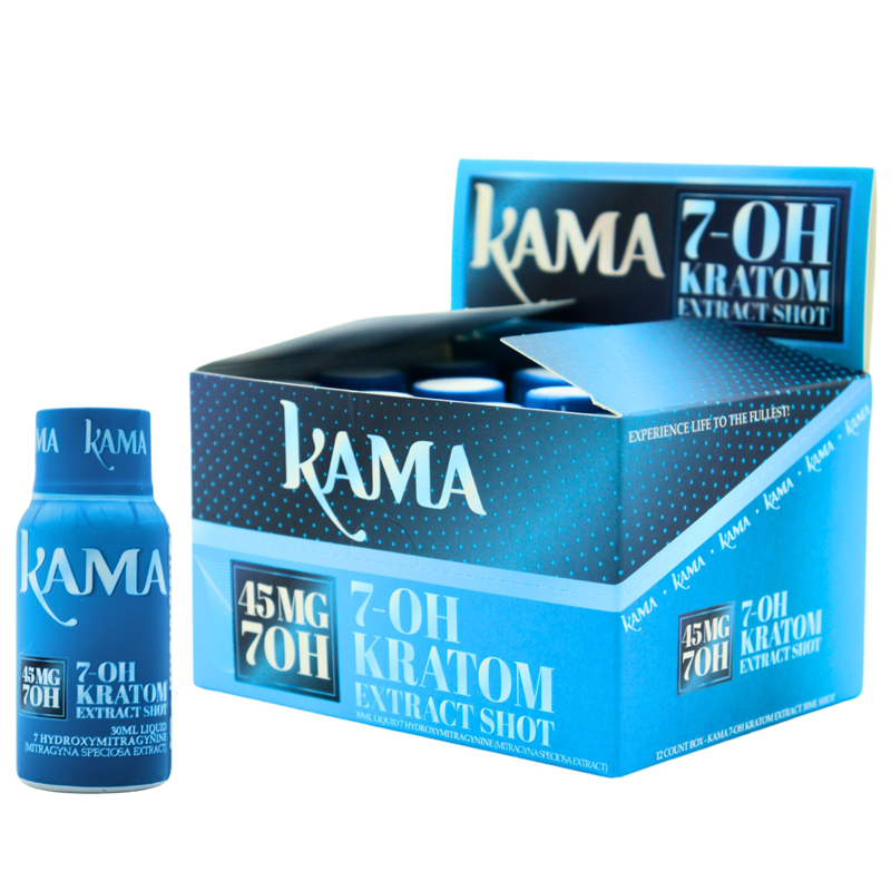KAMA 7-OH KRATAM EXTRACT SHOT 45MG 30ML BOTTLE - BOX OF 12