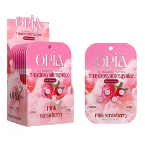 OPIA 7-HYDROXYMITRAGYNINE HIGH POTENCY CHEWABLE TABLETS PINK STRAWBERRY 120MG 4CT (30MG PER TABLET) - BOX OF 10