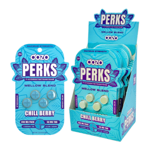 DOZO PERKS 7-HYDROXYMITRAGYNINE CHEWABLE TABLETS MELLOW BLEND CHILL BERRY 200MG 4CT (50MG PER TABLET) - BOX OF 10