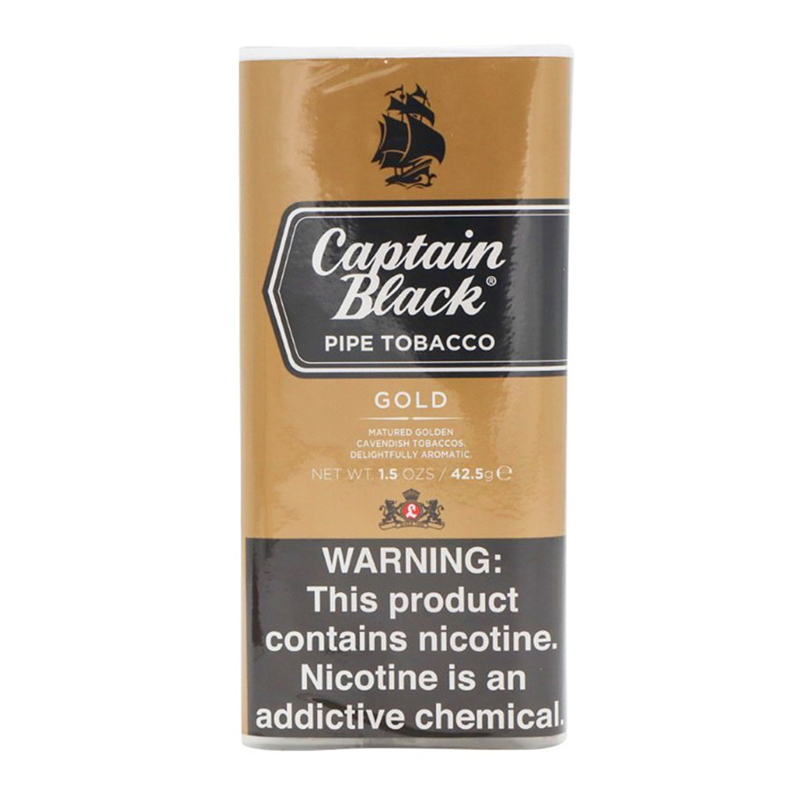 CAPTAIN BLACK PIPE TOBACCO GOLD - BOX OF 5 POUCHES