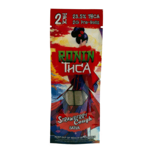 RONIN THCA FLOWER 2 GRAM PRE ROLLS STRAWBERRY COUGH SATIVA 2PK - BOX OF 10