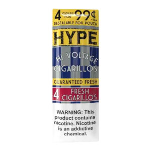 HYPE 4PK CIGARILLOS HI VOLTAGE - BOX OF 15 POUCHES