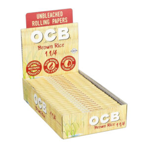 OCB BROWN RICE 11/4 24 BOOKLETS UNBLEACHABLE ROLLING PAPERS