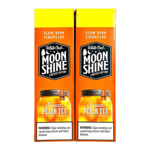 WHITE OWL 2PK SWEET PEACH TEA MOON SHINE CIGAR LIMITED EDITION - DUAL BOX OF 15 POUCHES