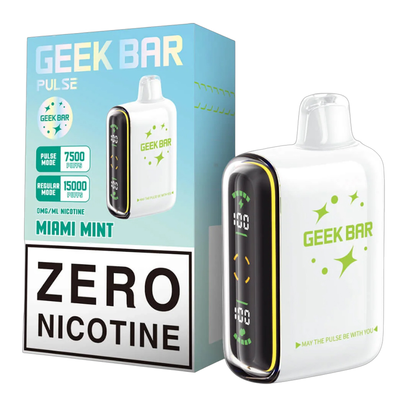 GEEK BAR PULSE 15K MIAMI MINT 0% - BOX OF 5