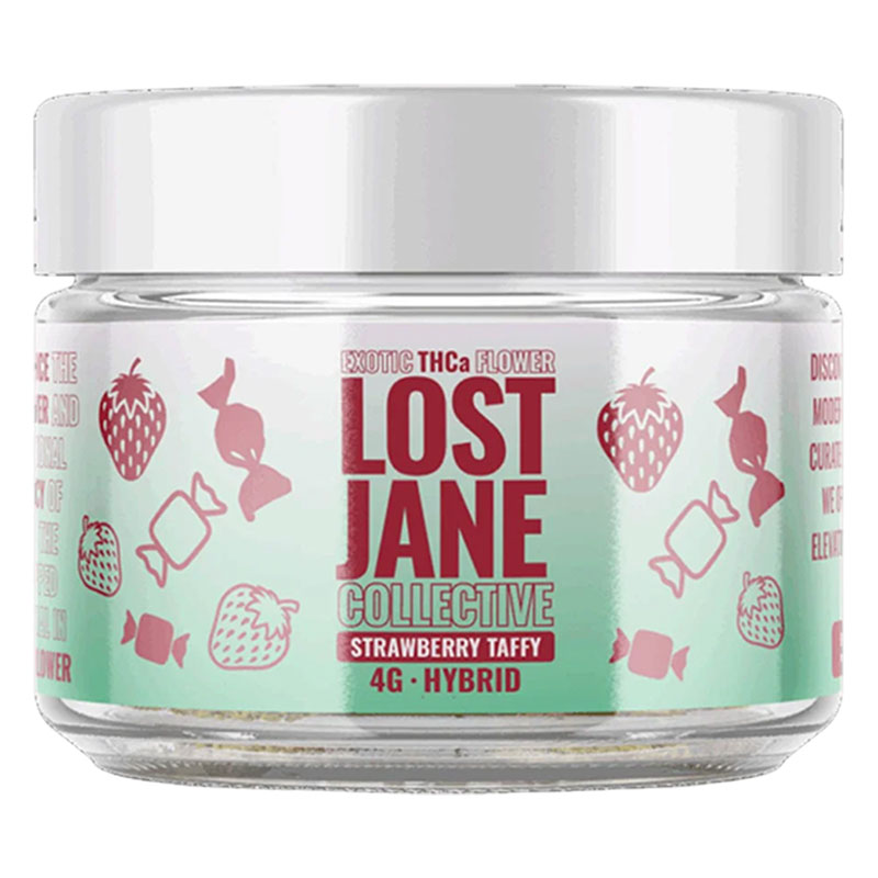 LOST JANE COLLECTIVE THCA FLOWER STRAWBERRY TAFFY SATIVA 4G JAR