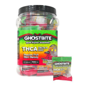 GHOST BITE THCA HHC DELTA 9 PASSION FRUIT MINT MELODY HYBRID 1000MG- JAR OF 30