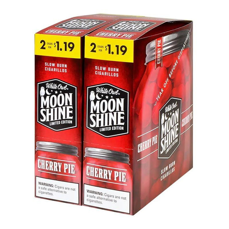 WHITE OWL 2PK CHERRY PIE MOON SHINE CIGAR LIMITED EDITION - DUAL BOX OF 15 POUCHES
