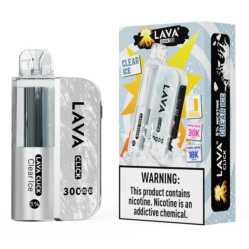 LAVA CLICK KIT DISPOSABLE & POWER BANK 30K CLEAR ICE 5%- BOX OF 5