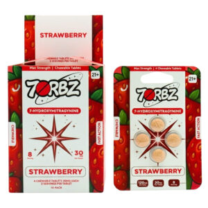 7ORBZ 7-HYDROXYMITRAGYNINE CHEWABLE TABLETS STRAWBERRY 30MG 4CT - BOX OF 10 PACK