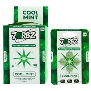 7ORBZ 7-HYDROXYMITRAGYNINE CHEWABLE TABLETS COOL MINT 30MG 4CT - BOX OF 10 PACK