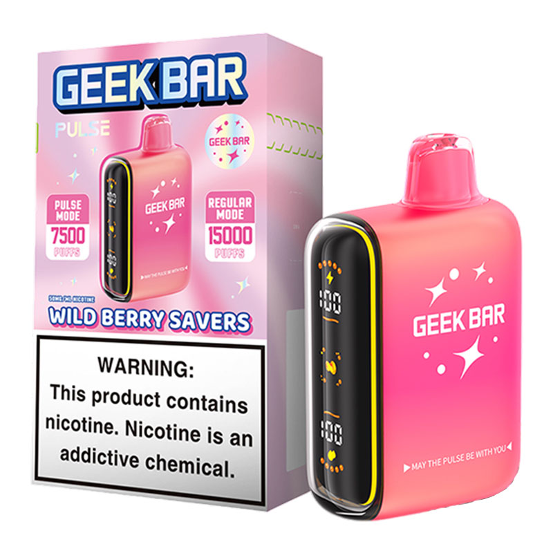 GEEK BAR PULSE 15K WILD BERRY SAVERS 5% - BOX OF 5