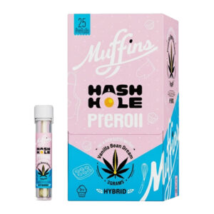 MUFFINS HASH HOLE PRE ROLL VANILLA BEAN DREAM HYBRID 2 GRAMS - BOX OF 25