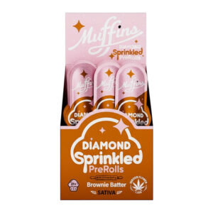 MUFFINS DIAMOND SPRINKLED PRE ROLL BROWNIE BATTER SATIVA - BOX OF 50