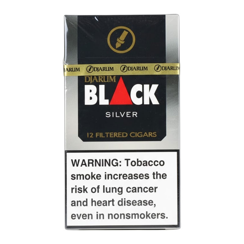 DJARUM BLACK FILTERED CIGARS SILVER 12PK - BOX OF 10