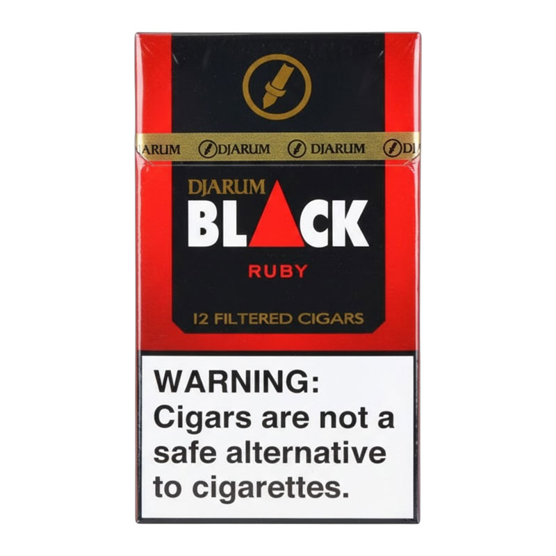 DJARUM BLACK FILTERED CIGARS RUBY 12PK - BOX OF 10
