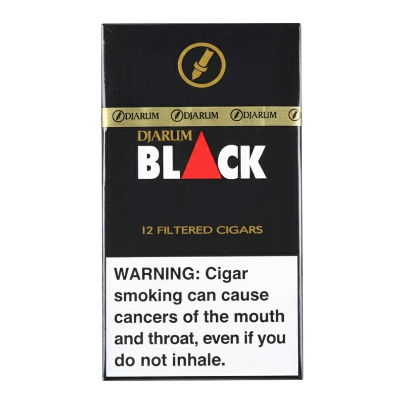 DJARUM BLACK FILTERED CIGARS BLACK 12PK - BOX OF 10