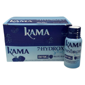KAMA 7-HYDROXY SHOT BLUE RAZZ 80MG 30ML BOTTLE - BOX OF 12