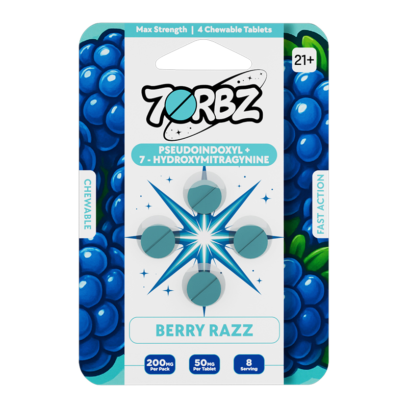 7ORBZ 7-HYDROXYMITRAGYNINE CHEWABLE TABLETS 50MG 4CT - BOX OF 10 PACK