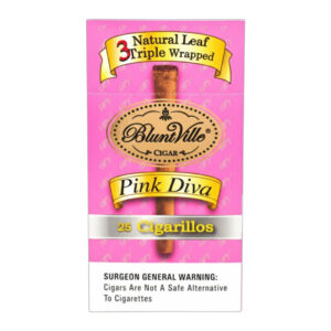 BLUNT VILLE CIGAR NATURAL LEAF TRIPLE WRAPPED PINK DIVA - BOX OF 25