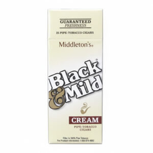 BLACK & MILD SINGLES CREAM PLASTIC TIP 25 COUNT