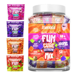 TRUEMOOLA D8+D9 FUN CUBE EXTREME MIX 300MG SINGLE GUMMY PK 40CT 12,000MG JAR
