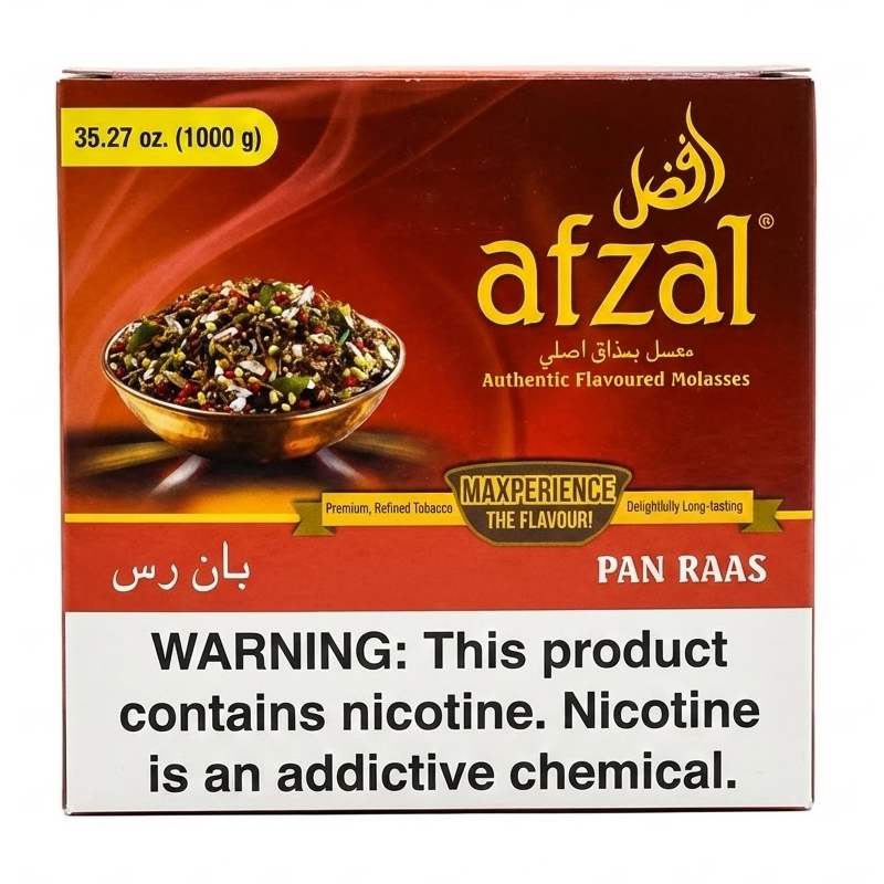 AFZAL AUTHENTIC HOOKAH TOBACCO PAN RAAS FLAVOR - 1000 GRAMS JAR