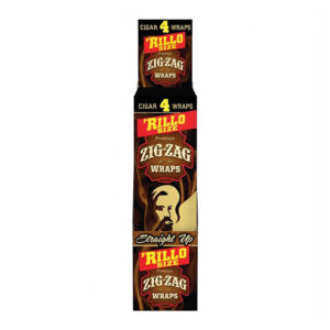 ZIG ZAG 4PK RILLO SIZE 4 CIGAR WRAPS STRAIGHT UP - BOX OF 15 POUCHES