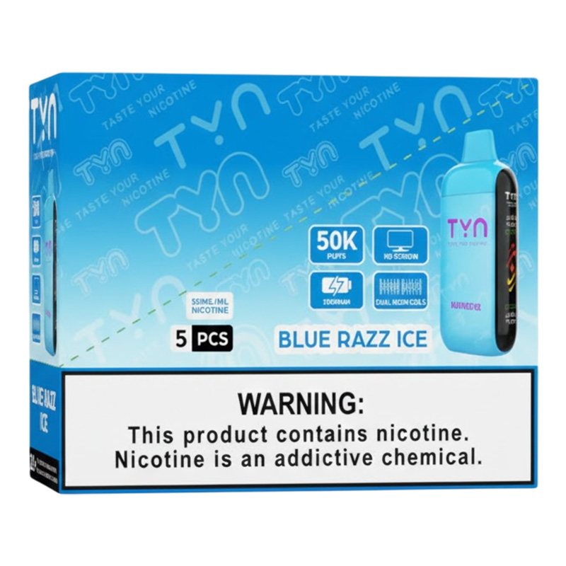 TYN 50K PF BLUE RAZZ ICE 5%- BOX OF 5