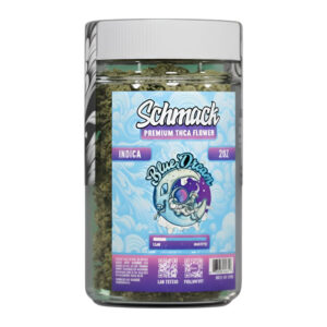SCHMACK PREMIUM THCA FLOWER BLUE DREAM INDICA 2 OZ GLASS JAR