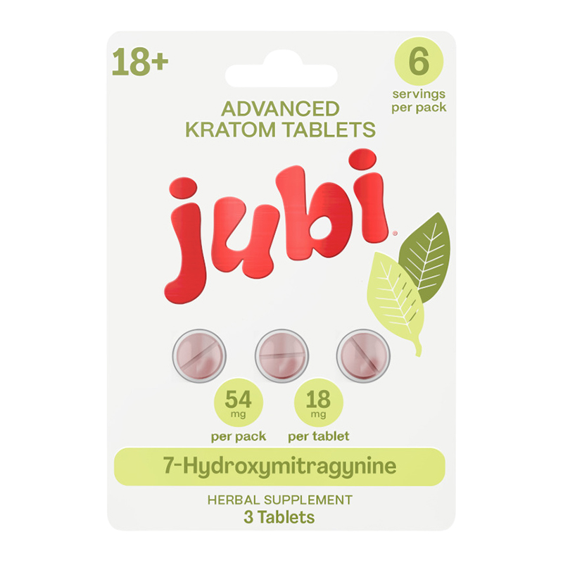 JUBI 7-HYDROXYMITRAGYNINE HERBAL SUPPLEMENT CHEWABLE TABLETS 18MG 3CT - BOX OF 10 PACKS
