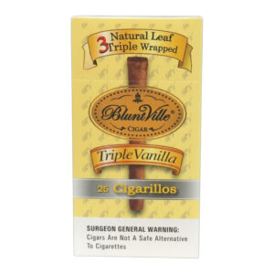BLUNT VILLE CIGAR NATURAL LEAF TRIPLE WRAPPED TRIPLE VANILLA - BOX OF 25
