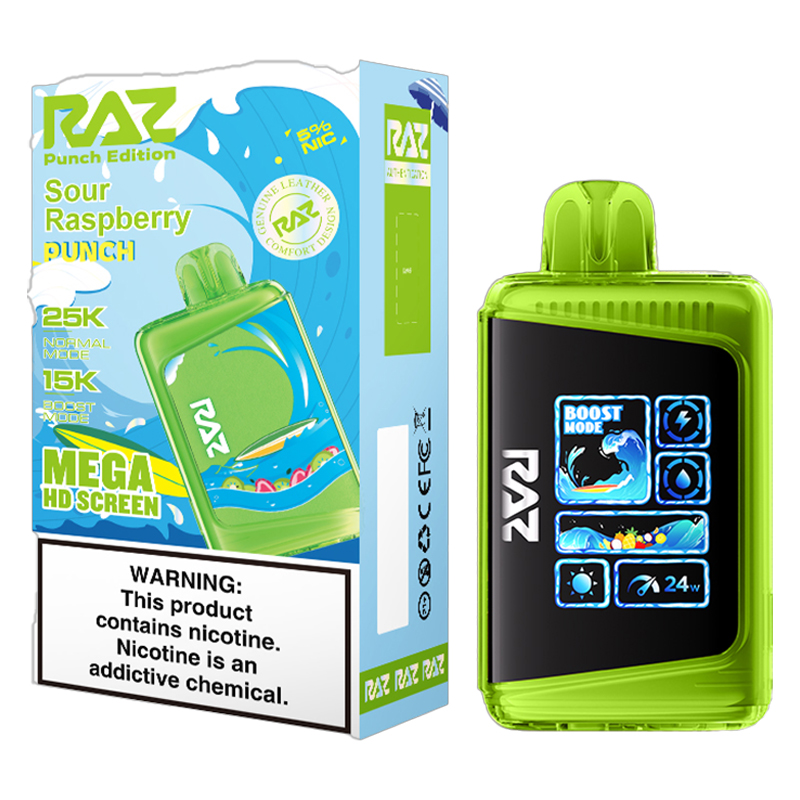 RAZ LTX 25K SOUR RASPBERRY PUNCH 5%- BOX OF 5