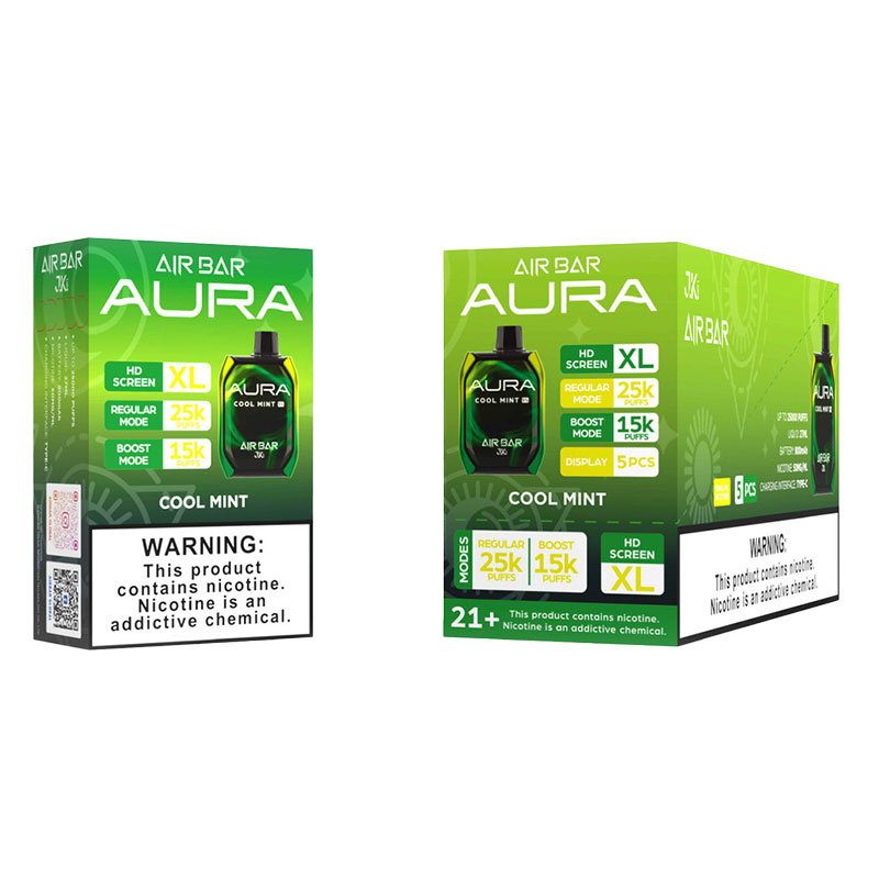 AIR BAR AURA 25K COOL MINT 5% - BOX OF 5