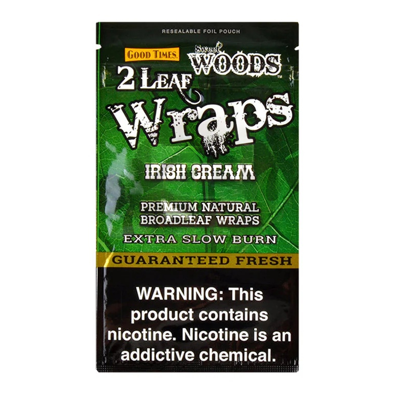 SWEET WOODS LEAF WRAPS IRISH CREAM 2 PACK - BOX OF 30