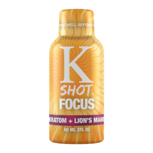 K SHOT FOCUS KRATOM + LION'S MANE 2 FL OZ(60ML) BOTTLE - BOX OF 12