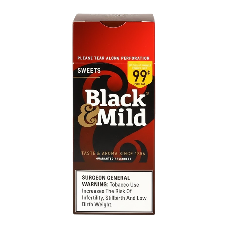 BLACK & MILD PLASTIC TIP $0.99 25CT