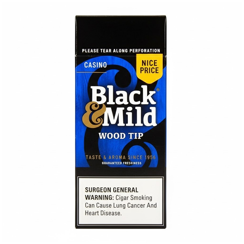 BLACK & MILD WOOD TIP CASINO NICE PRICE SINGLE-25 PIPE TOBACCO