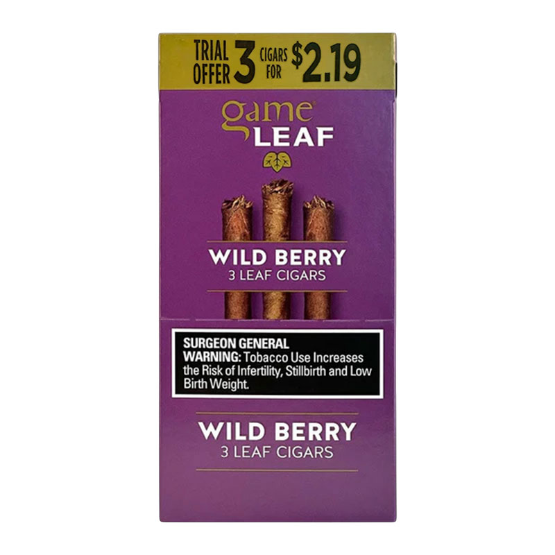 GAME LEAF 3PK CIGAR FOR $:2.19 WILD BERRY - BOX OF 10