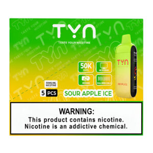 TYN 50K PF SOUR APPLE ICE 5%- BOX OF 5