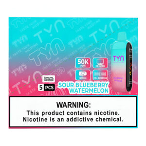 TYN 50K PF SOUR BLUEBERRY WATERMELON 5%- BOX OF 5