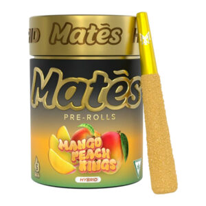 MUHA MEDS THC-A  MATES PRE-ROLLS 3G MANGO PEACH RINGS HYBRID BOX OF 5