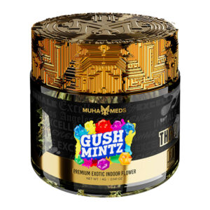 MUHA MEDS EXOTIC THC-A FLOWER JARS 4G GUSH MINTZ INDICA BOX OF 8