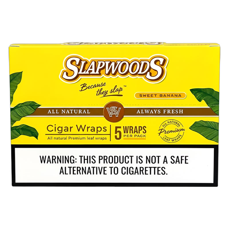 SLAPWOODS CIGAR WRAPS SWEET BANANA 5PK - BOX OF 10