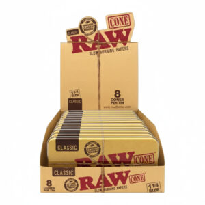 RAW CONE CLASSIC 1 1/4 20CT DISPLAY 8/CASE
