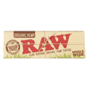RAW SINGLE WIDE ORGANIC HEMP SLOW BURNING PAPERS 25 CT
