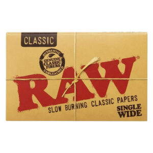 RAW SINGLE WIDE SLOW BURNING PAPERS 25 CT
