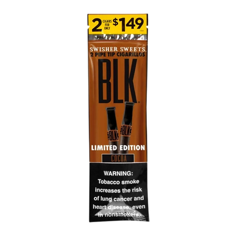 SWISHERS SWEETS BLK 2PK $1.49 COCOA - BOX OF 15 POUCHES